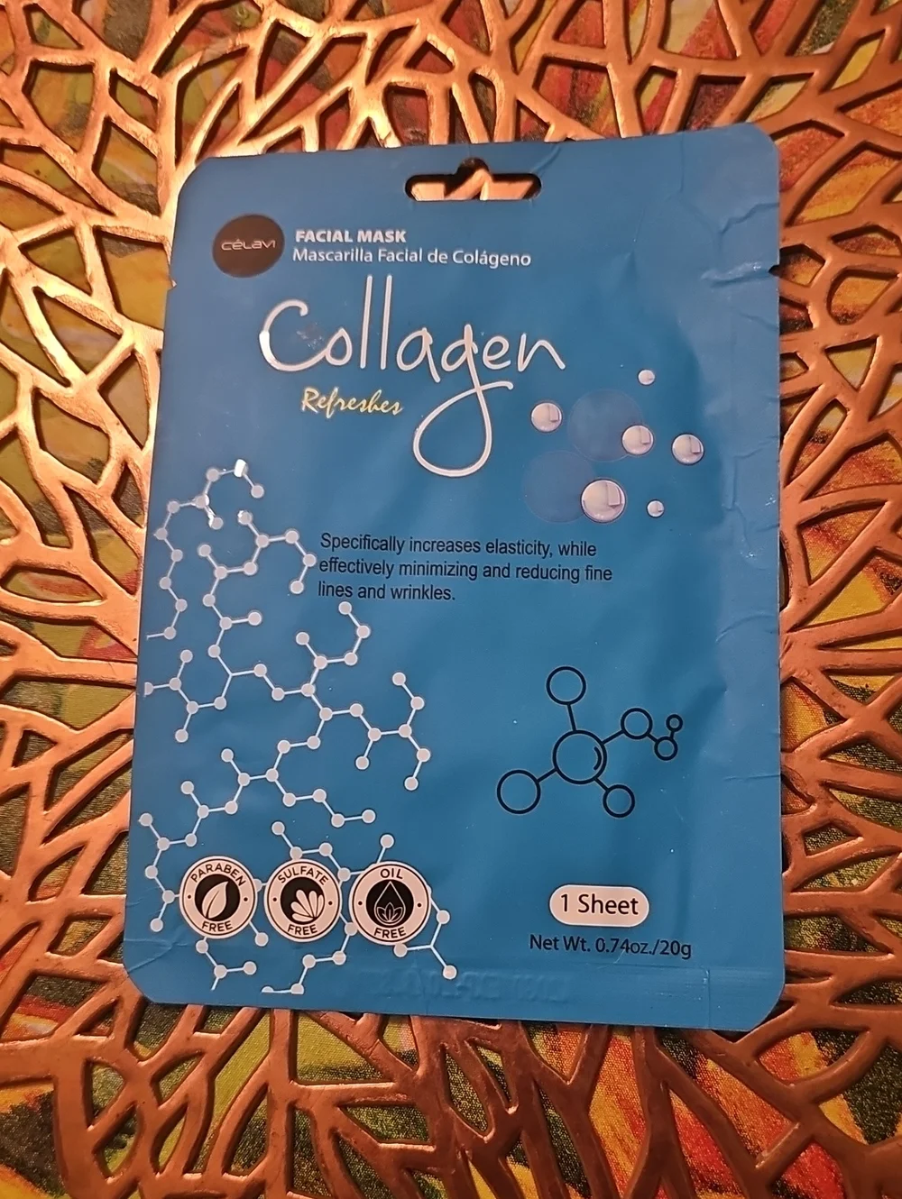 Collagen Refresher Facial Mask - Blue - Celavi